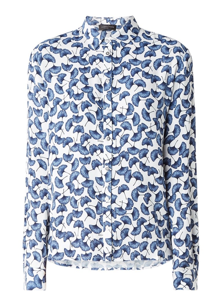 Storm & Marie Holly blouse met gebloemd dessin blauw