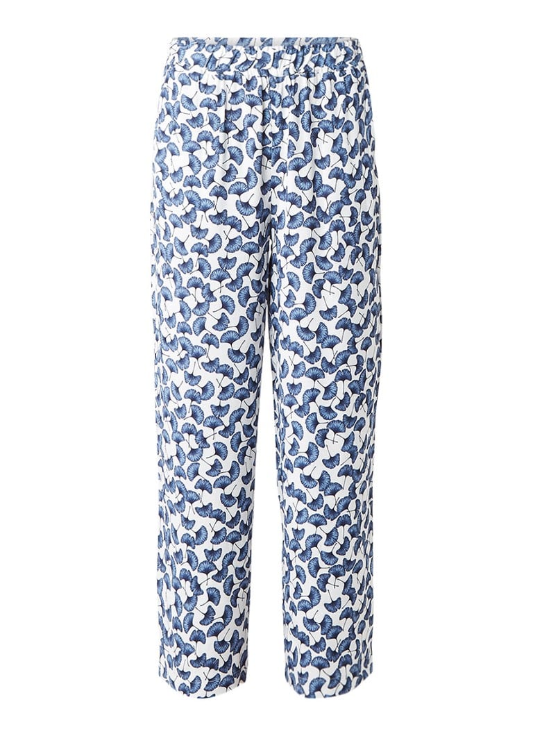 Storm & Marie Holly loose fit broek met gebloemd dessin blauw