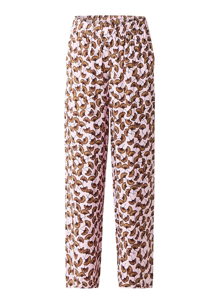 Storm & Marie Holly wide fit broek met dessin blauw