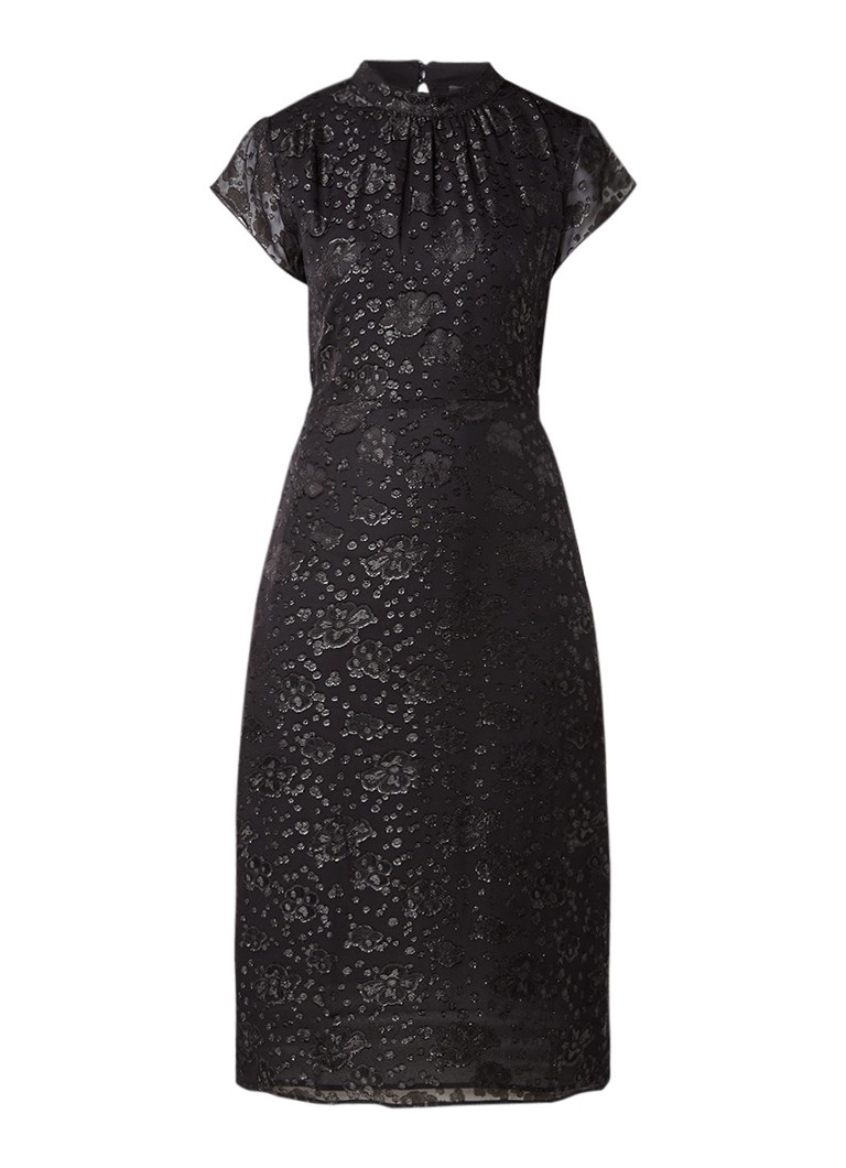 Storm & Marie Sense jurk met bloemendessin met glans detail zwart