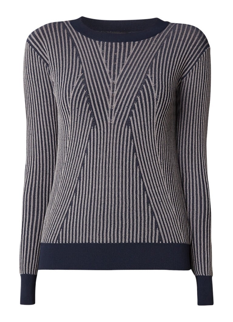 Storm & Marie Lee-O pullover met streepstructuur blauw