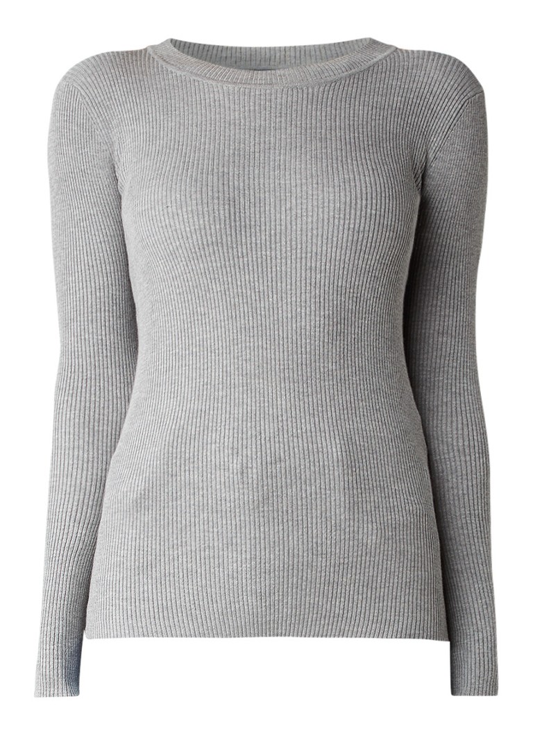 Storm & Marie Ribgebreide pullover in katoenblend blauw