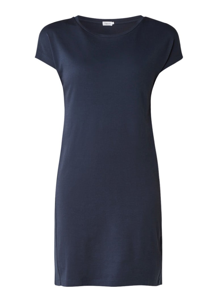 Filippa K Korte T-shirt jurk van katoen donkerblauw