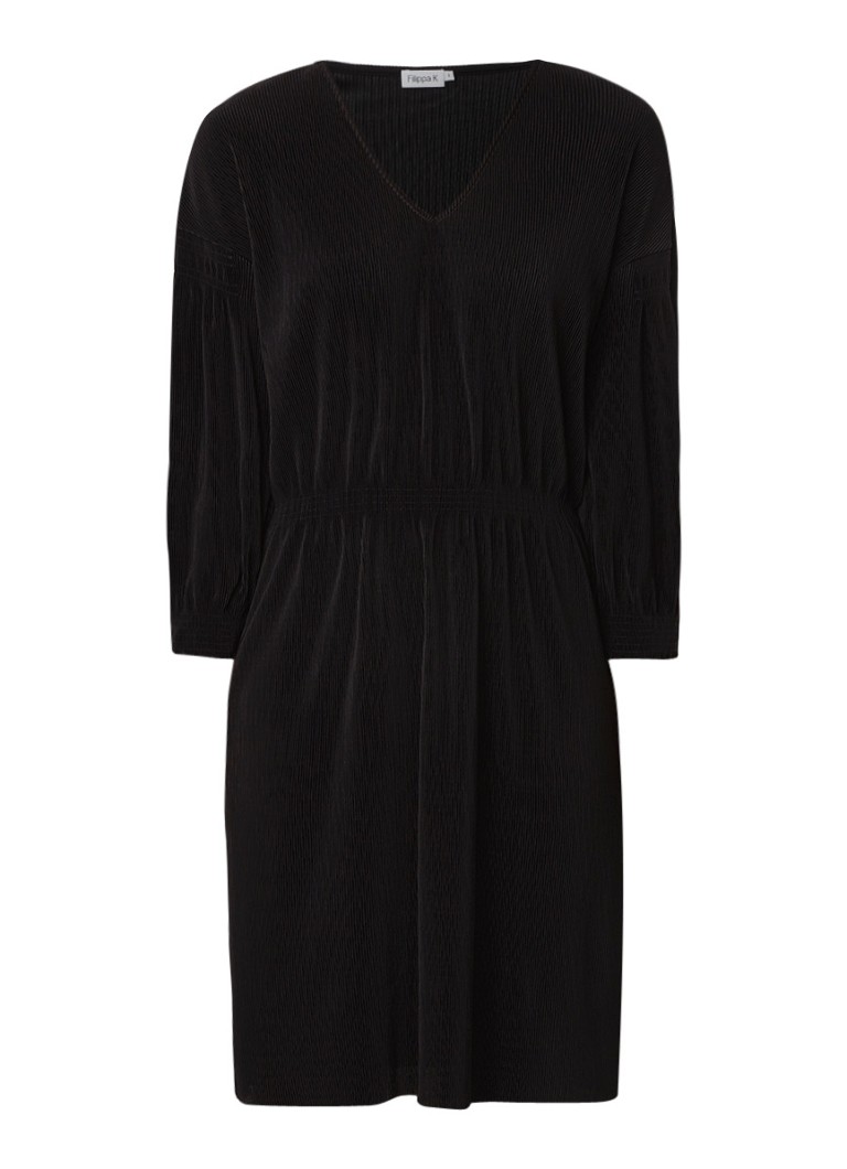 Filippa K Mimi geplisseerde jurk met gesmockte details zwart
