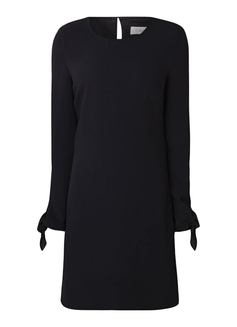 Calvin Klein Midi-jurk met gestrikte mouwboorden zwart