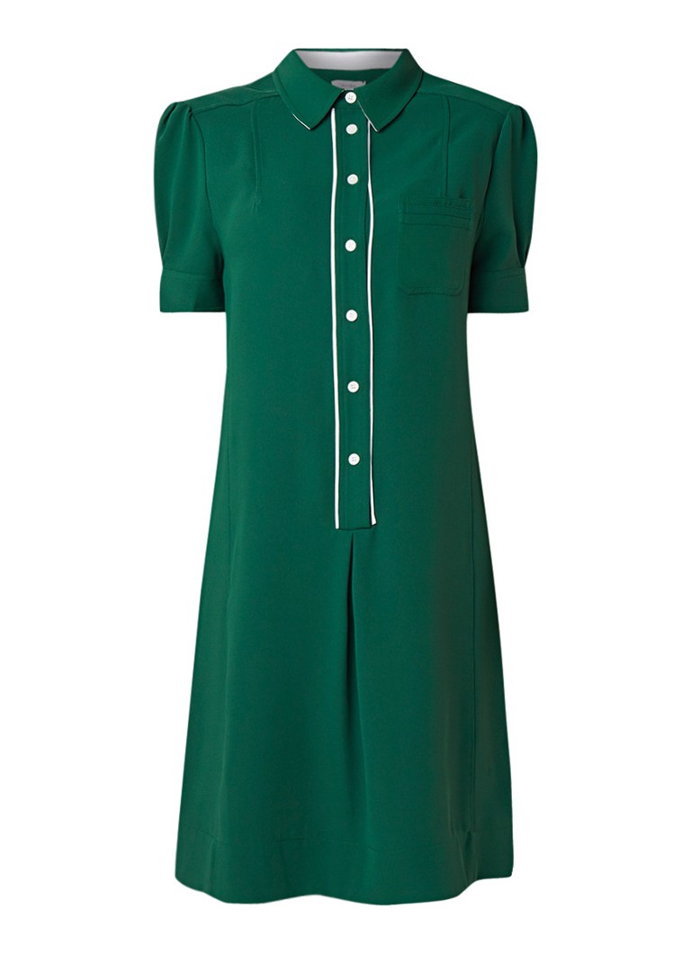 Calvin Klein Midi-jurk met contrasterende knoopsluiting groen