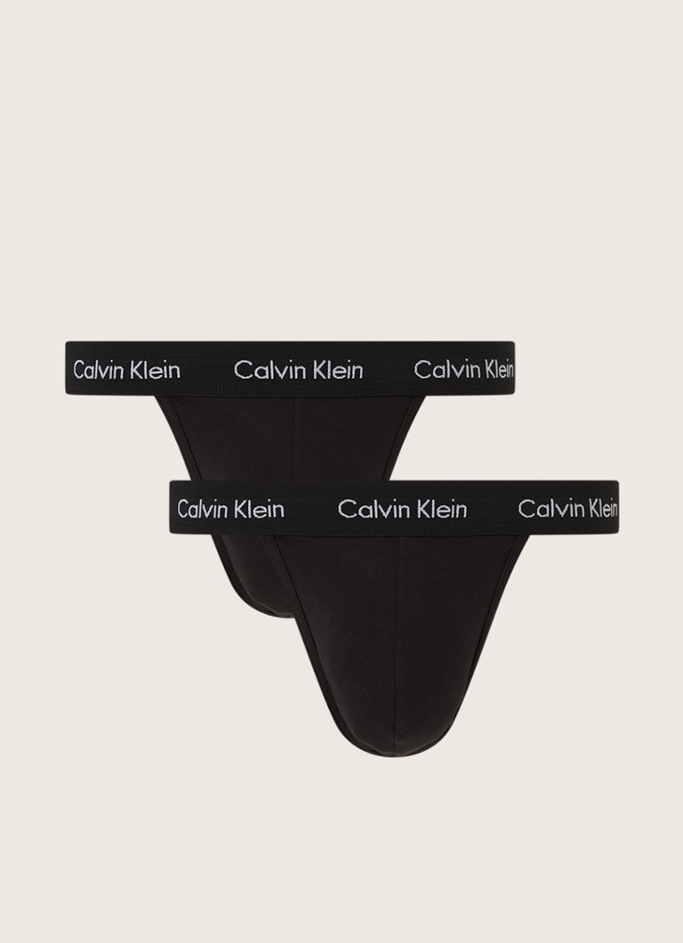 Calvin Klein String met logoband in 2-pack