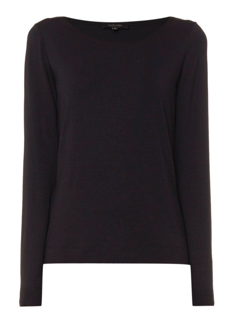 Claudia StrÃ¤ter Basic longsleeve met ronde hals roze