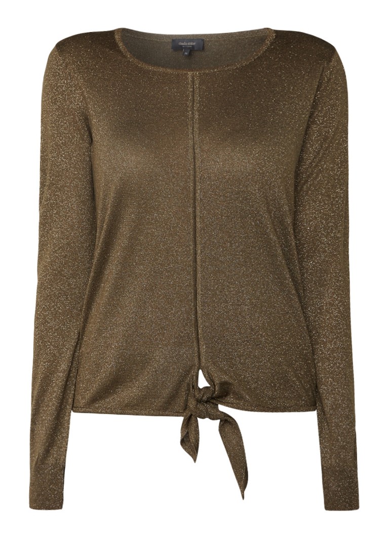 Claudia StrÃ¤ter Pullover met lurex en knoopdetail roze