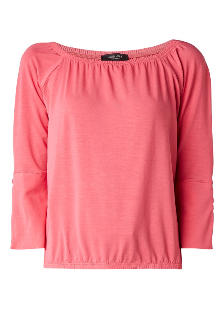 Claudia StrÃ¤ter Off shoulder top met flared mouw roze