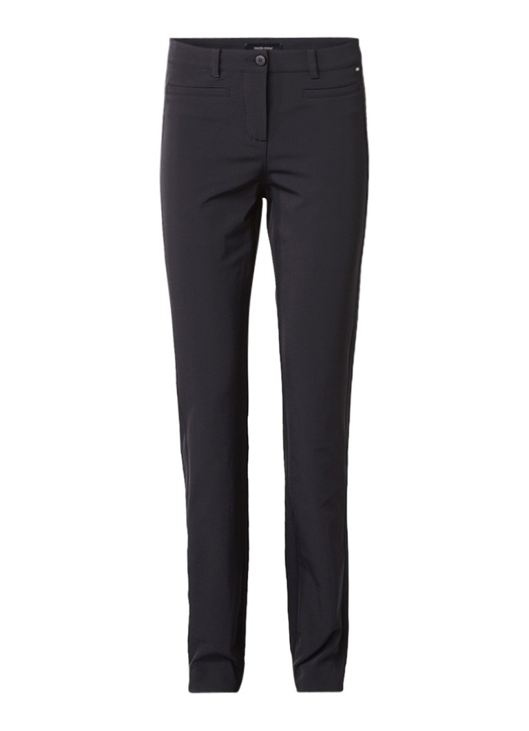 Claudia StrÃ¤ter High rise slim fit pantalon met paspelzakken roze