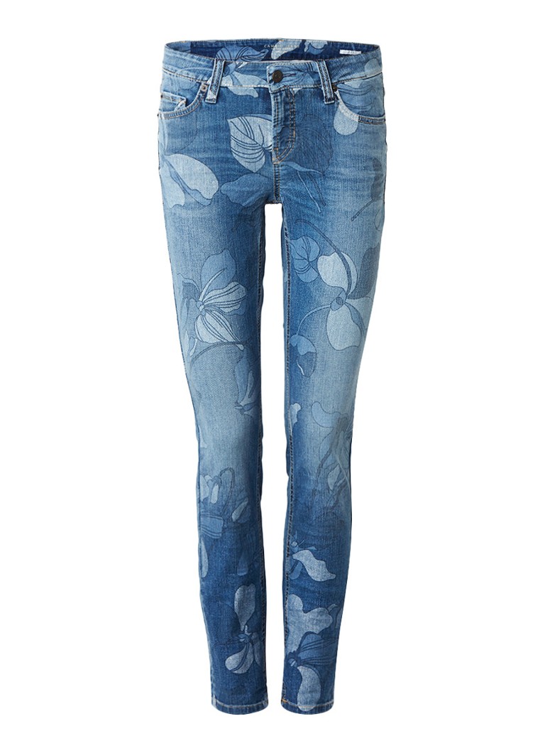 Claudia StrÃ¤ter Low rise slim fit jeans met bloemenprint roze
