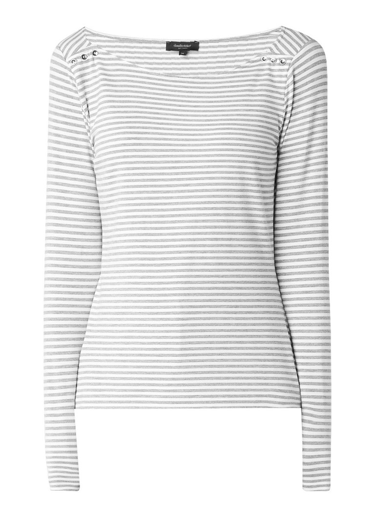 Claudia StrÃ¤ter Longsleeve met streepdessin en knoopdetails roze