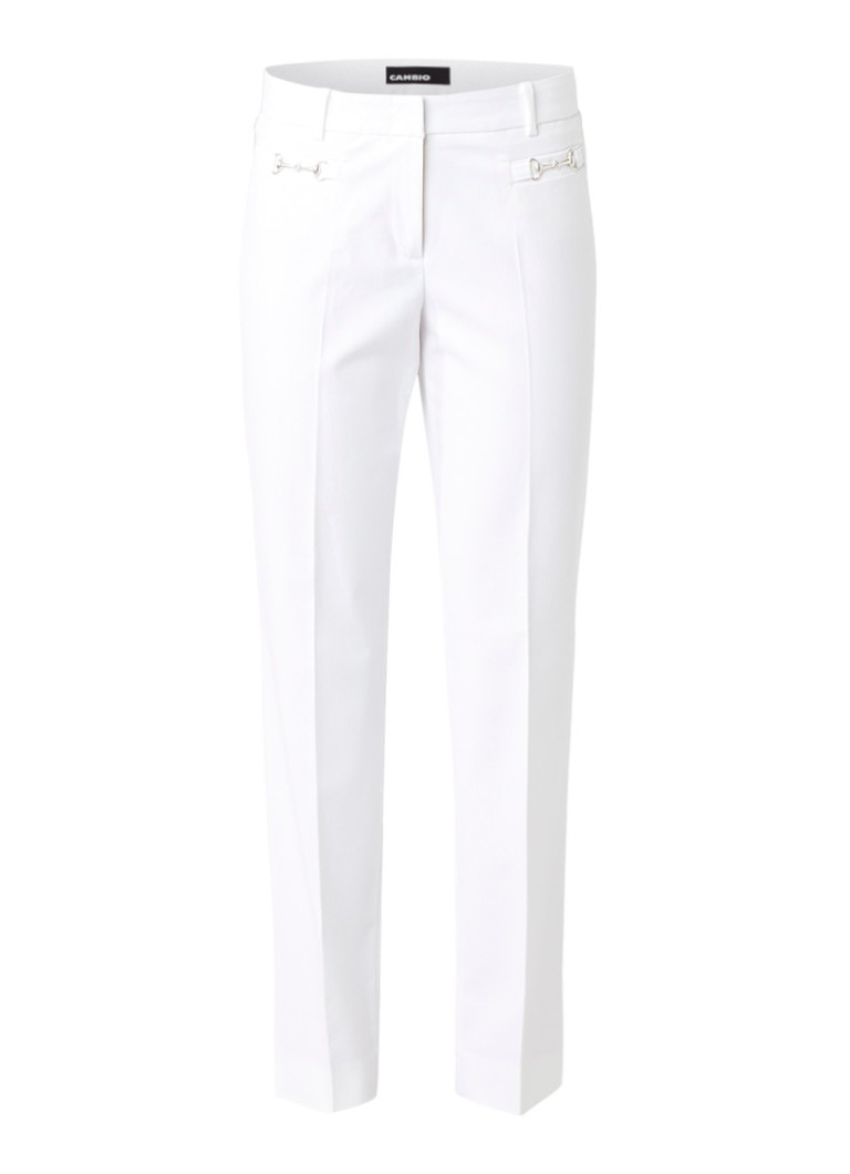 Claudia StrÃ¤ter Renira slim fit pantalon met persplooien roze