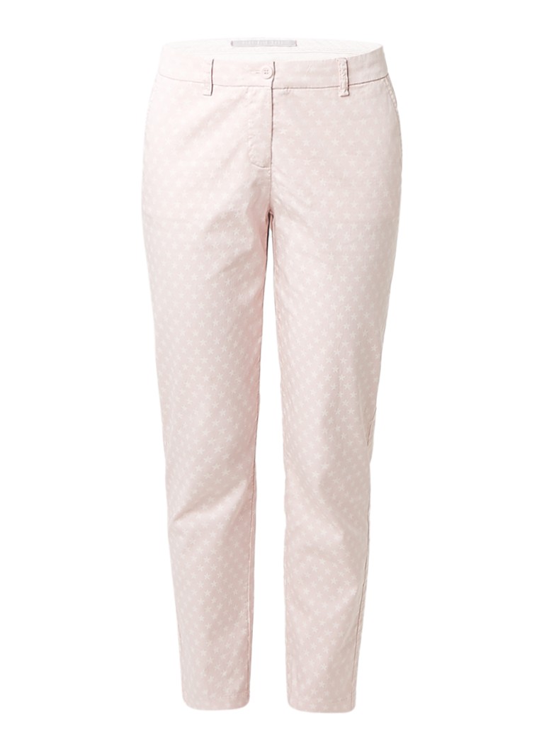 Claudia StrÃ¤ter Minty 7/8 chino met sterrenprint roze