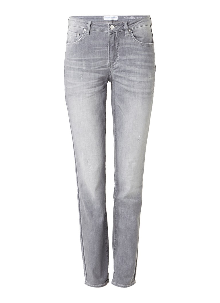 Claudia StrÃ¤ter Masha mid rise skinny jeans met faded look roze