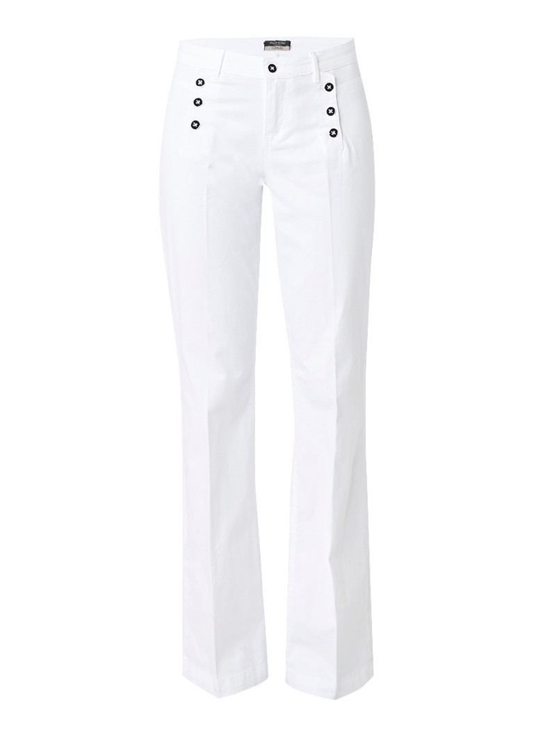 Claudia StrÃ¤ter Flared pantalon met persplooien en knoopdetails roze