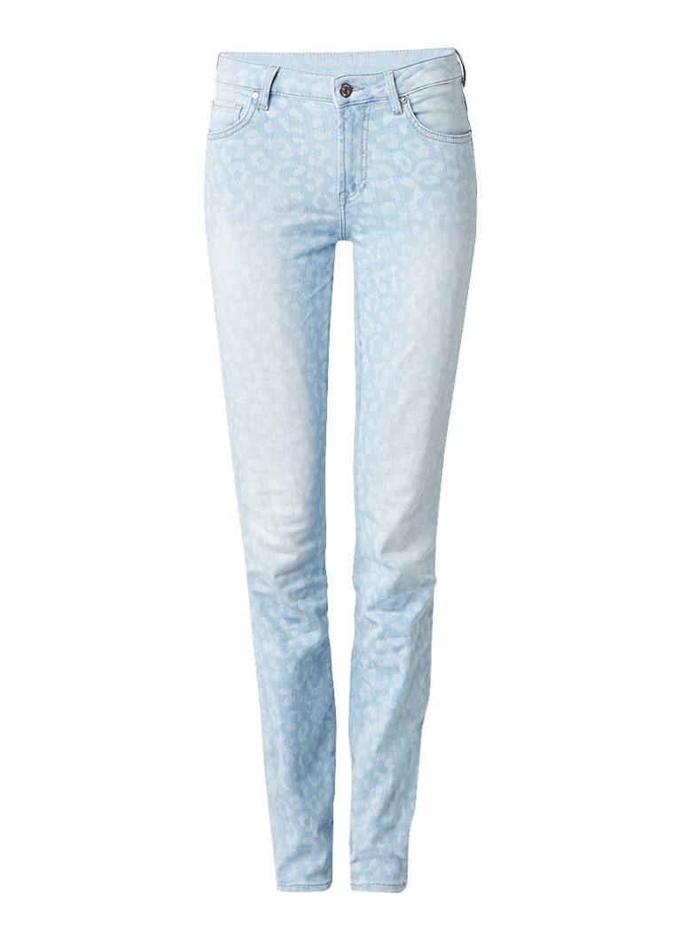 Claudia StrÃ¤ter Mid rise skinny jeans met luipaarddessin roze