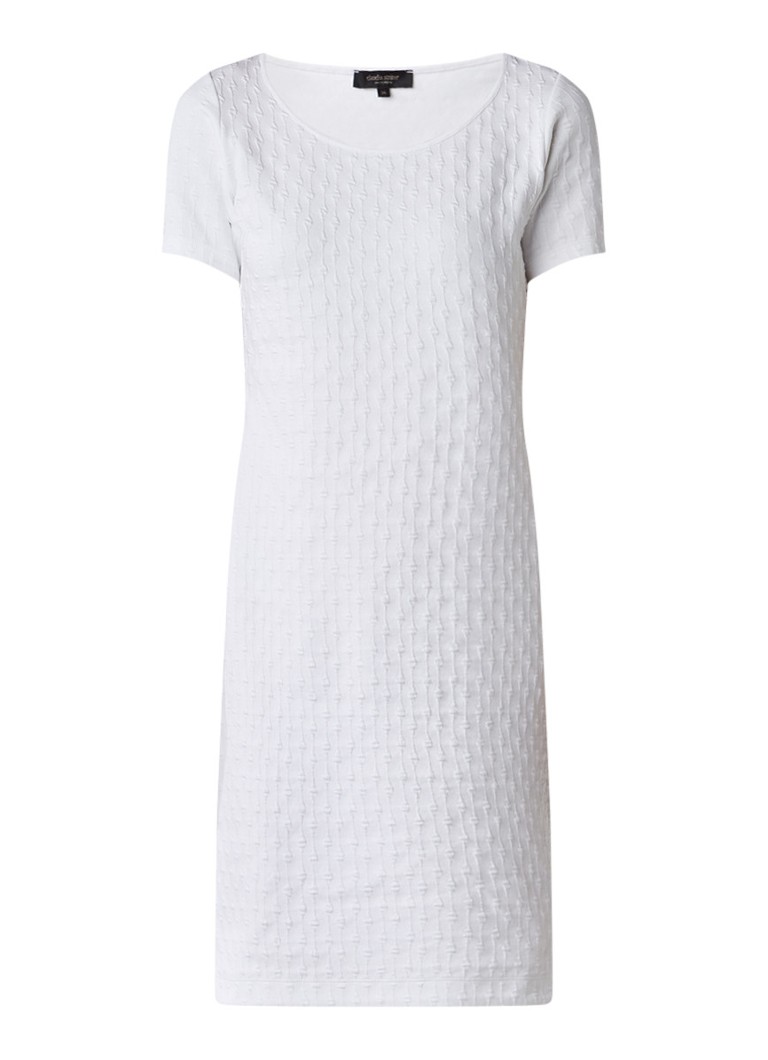 Claudia StrÃ¤ter Jersey jurk met ingeweven structuur wit