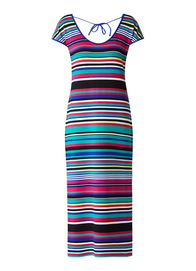 Claudia StrÃ¤ter Jersey jurk met streepdessin en zijsplits multicolor