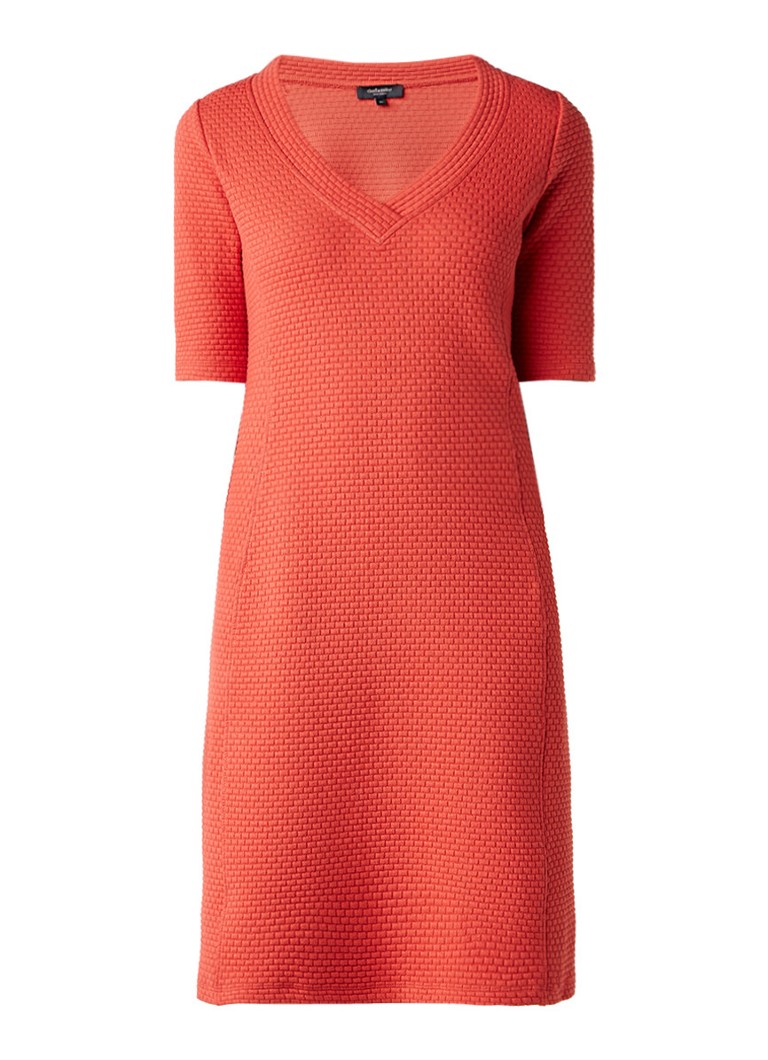Claudia Sträter Jersey jurk met ingeweven structuur oranje