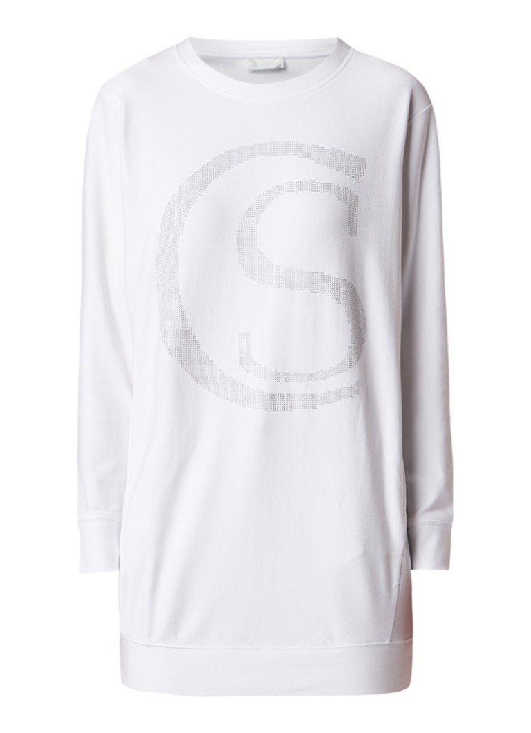 Claudia StrÃ¤ter Sweaterjurk met strass wit