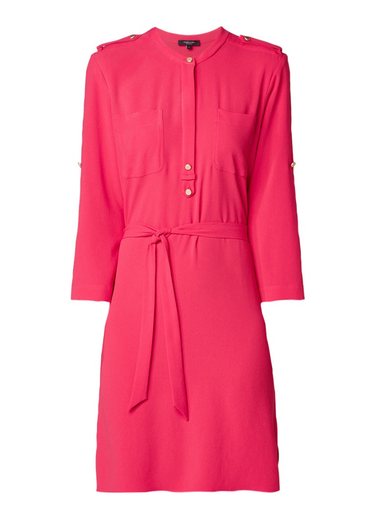 Claudia Sträter Blousejurk van crêpe met ceintuur roze