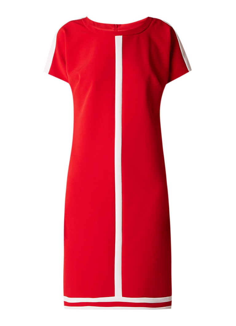 Claudia Sträter Loose fit midi-jurk met contrastbies rood