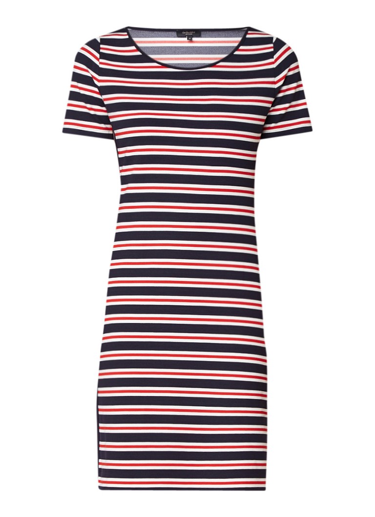 Claudia Sträter Midi-jurk met streepdessin donkerblauw