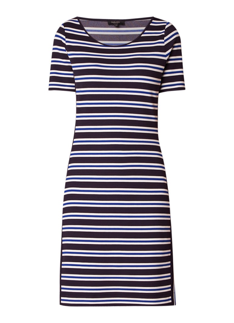 Claudia StrÃ¤ter Midi-jurk met streepdessin donkerblauw