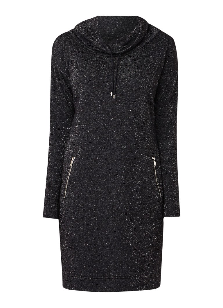 Claudia StrÃ¤ter Sweaterjurk met col en lurex zwart