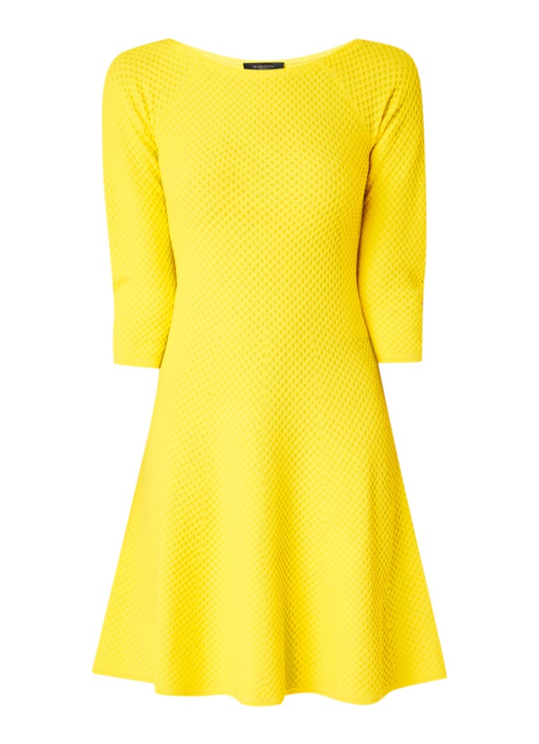 Claudia StrÃ¤ter A-lijn jurk met ingebreide structuur geel