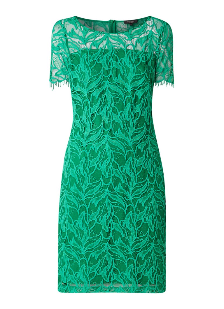 Claudia StrÃ¤ter Midi-jurk van kant met ronde hals groen