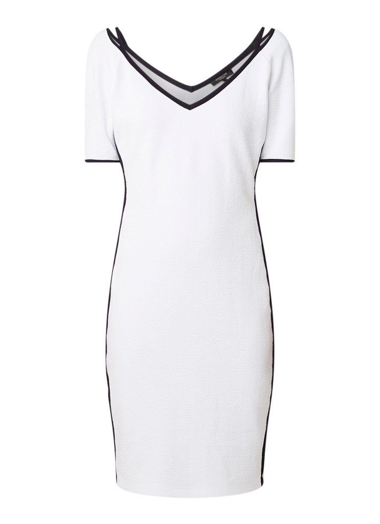 Claudia StrÃ¤ter Midi-jurk in katoenblend met contrastbies wit