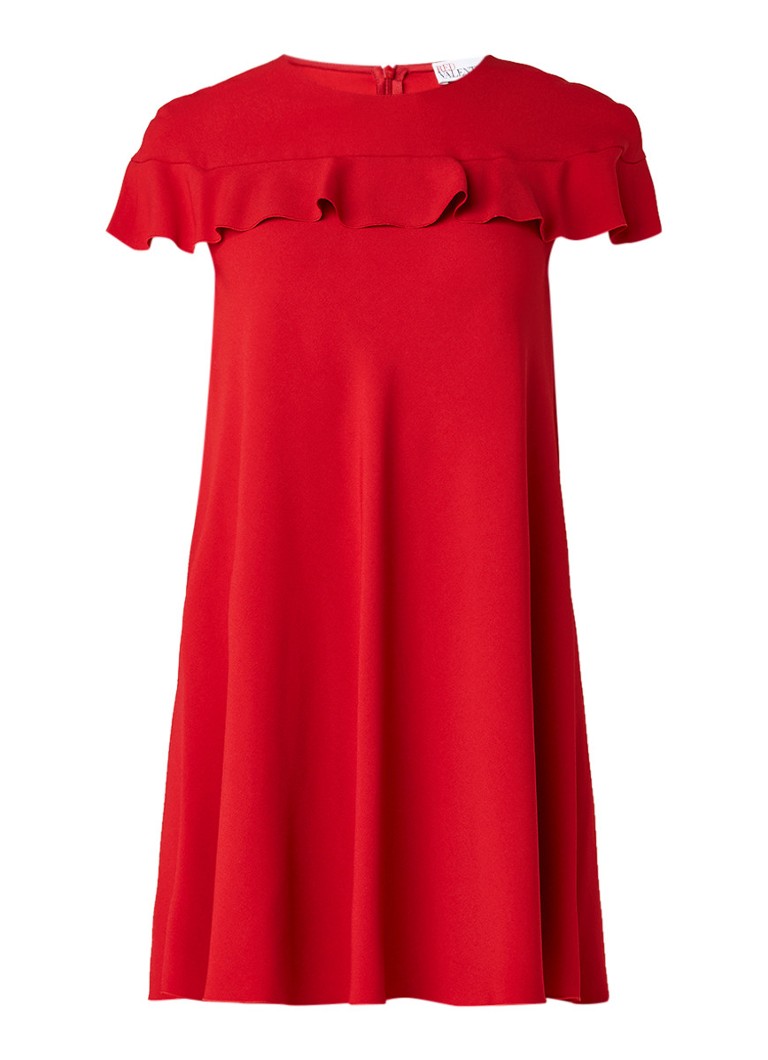 Red Valentino Mini-jurk van crÃªpe met volant rood