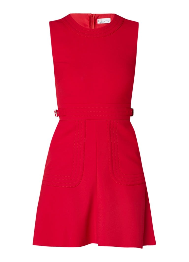 Red Valentino Jurk van crêpe met gespdetail rood