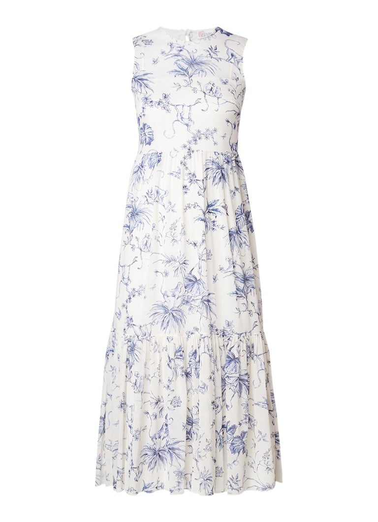 Red Valentino Maxi jurk van crêpe met print beige