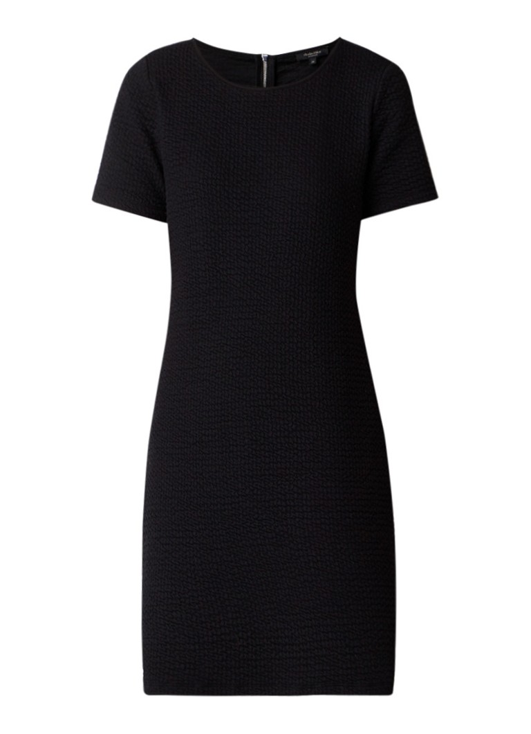 Claudia Sträter Midi-jurk van jersey met structuur zwart