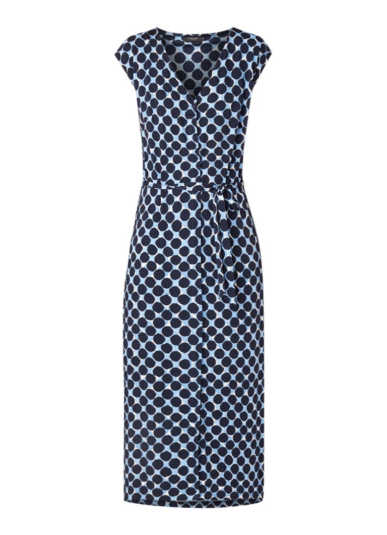 Claudia Sträter Maxi-jurk met dessin en knoopsluiting donkerblauw