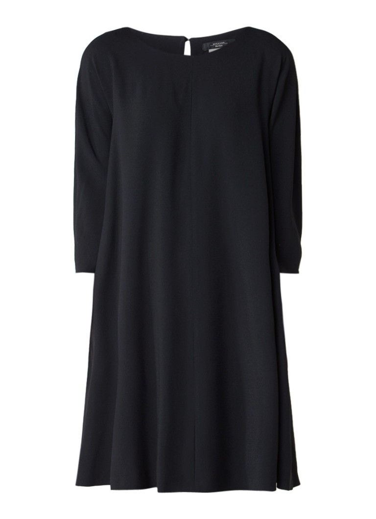 MaxMara Jurk van crêpe met driekwartsmouw zwart