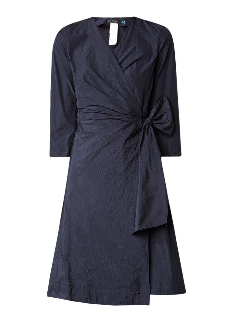 MaxMara Wikkeljurk met ceintuur donkerblauw