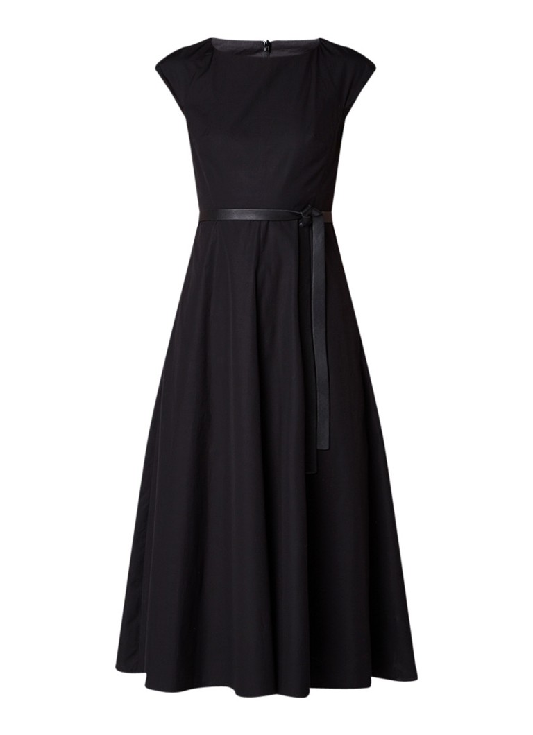 MaxMara Onde A-lijn jurk van katoen met ceintuur zwart