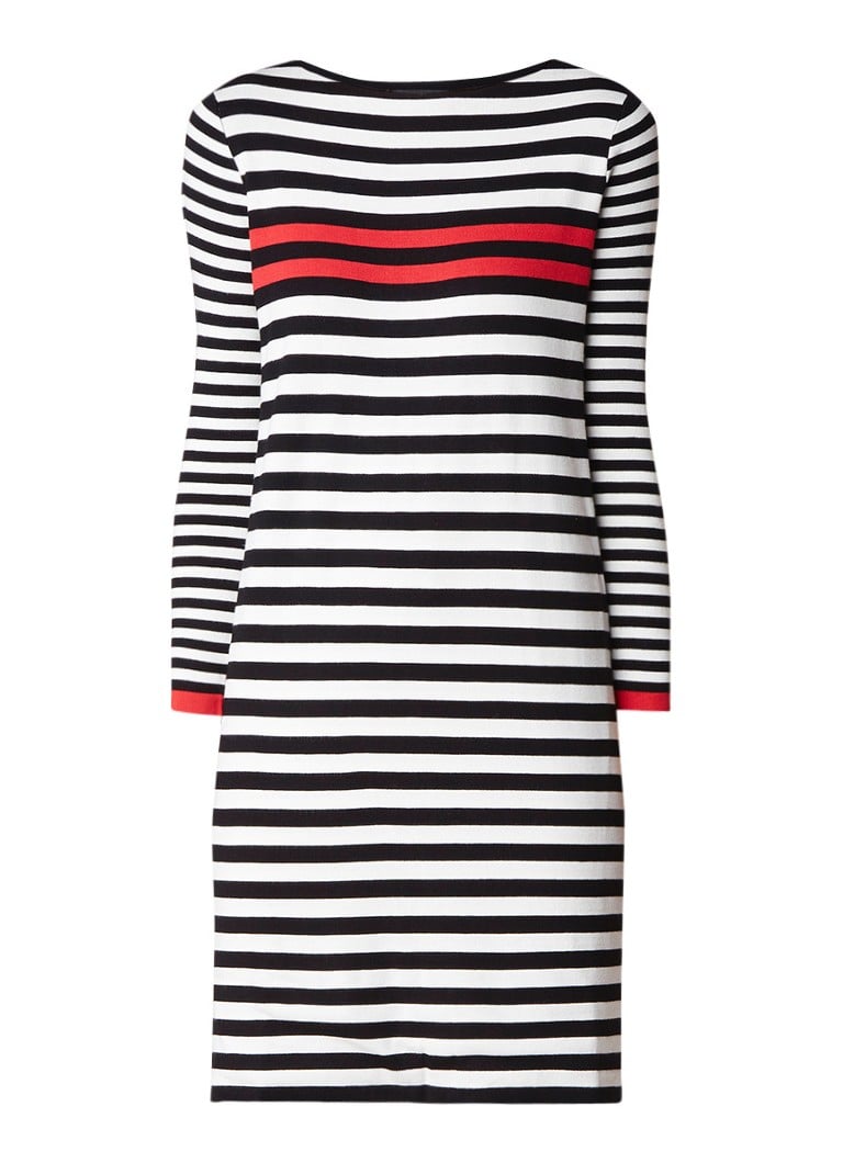 MaxMara Jurk van jersey met gestreept dessin rood