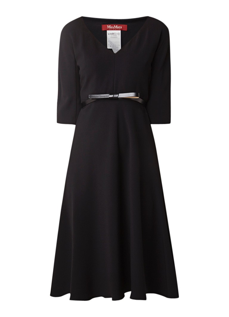 MaxMara Balenio A-lijn jurk met ceintuur zwart