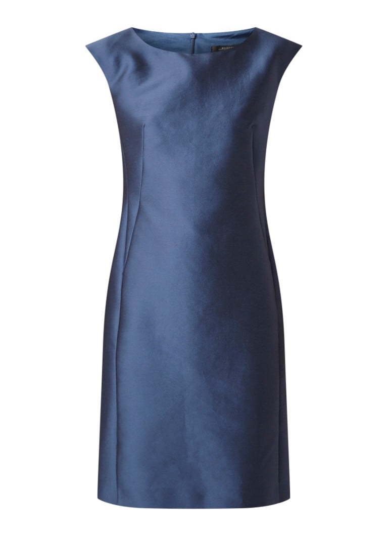 MaxMara Fiesta kokerjurk in zijdeblend blauw