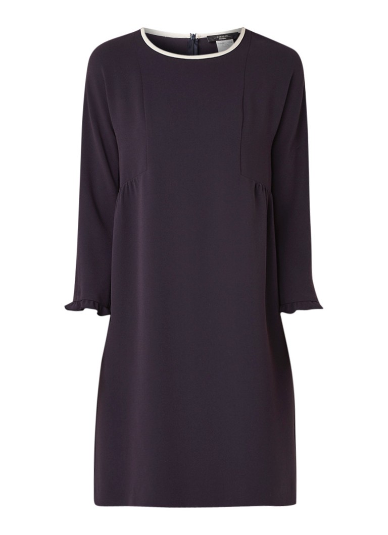 MaxMara Arpa tuniekjurk van crÃªpe met volant mouw donkerblauw