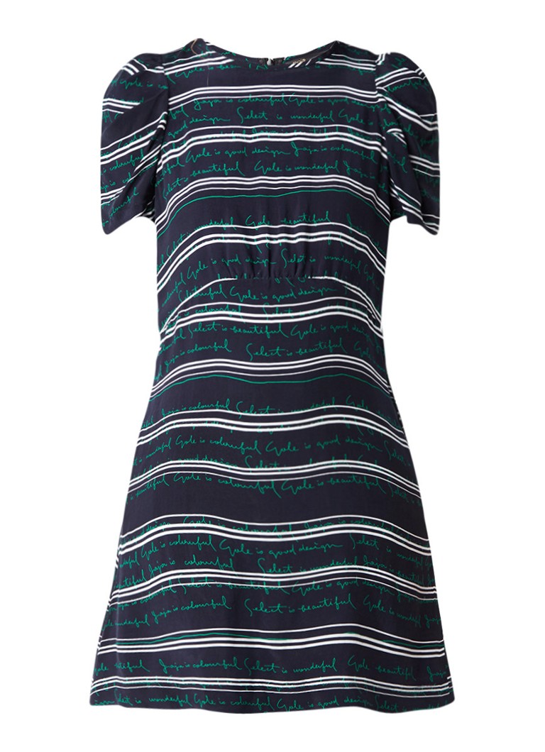 Maje Romancier A-lijn jurk met tekst donkerblauw