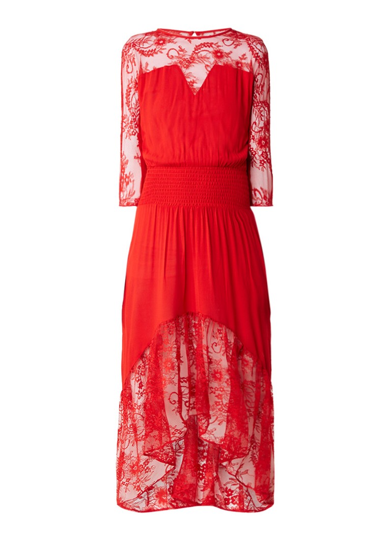 Maje Ritema maxi-dress van crÃªpe met kant rood