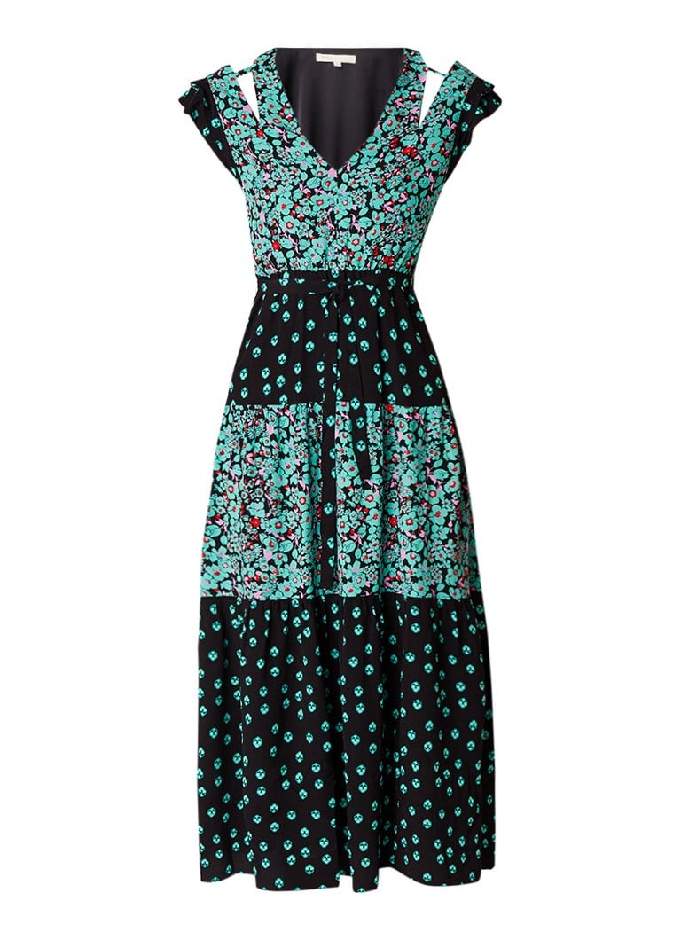 Maje Renoli maxi-jurk met bloemenprint en cut-outs groen