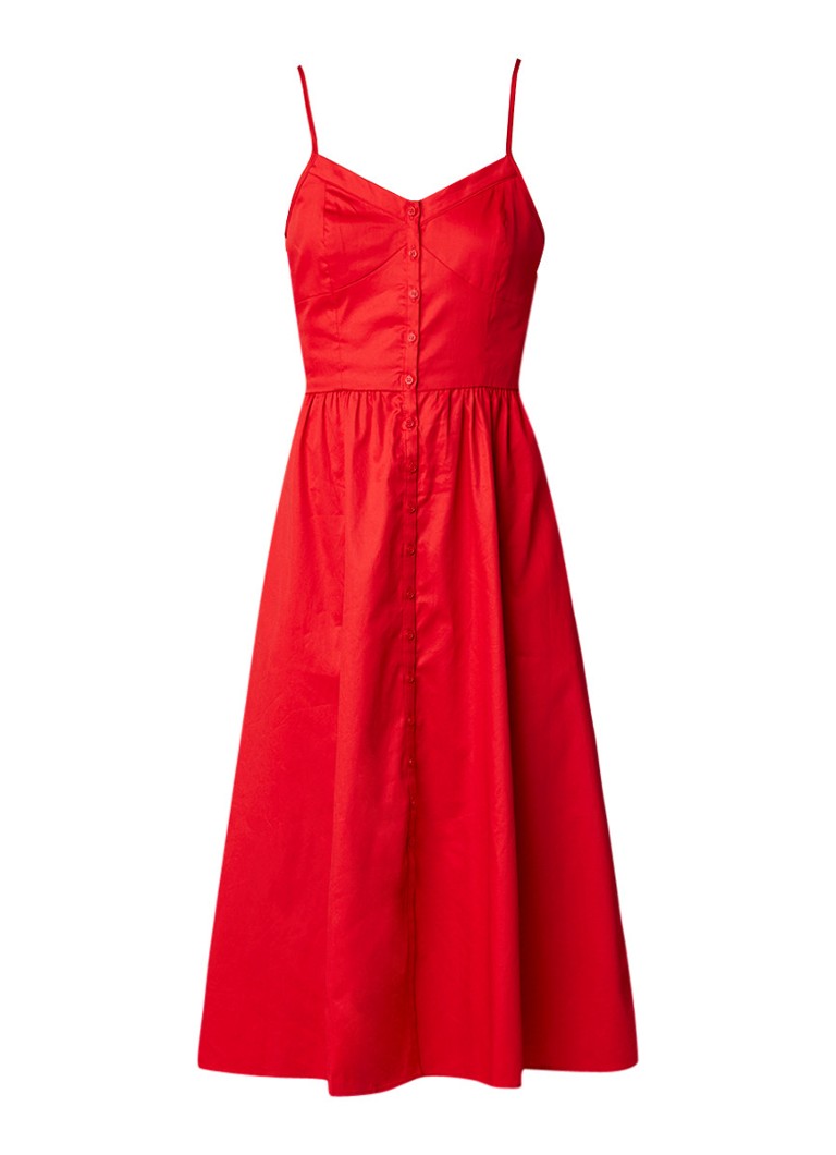 Maje Rimana jurk met bijbehorend cropped t-shirt rood